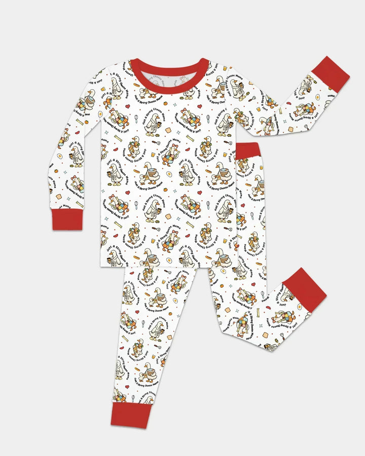Zweiteiliges Langarm-Pyjama-Set mit Sommerfrüchten