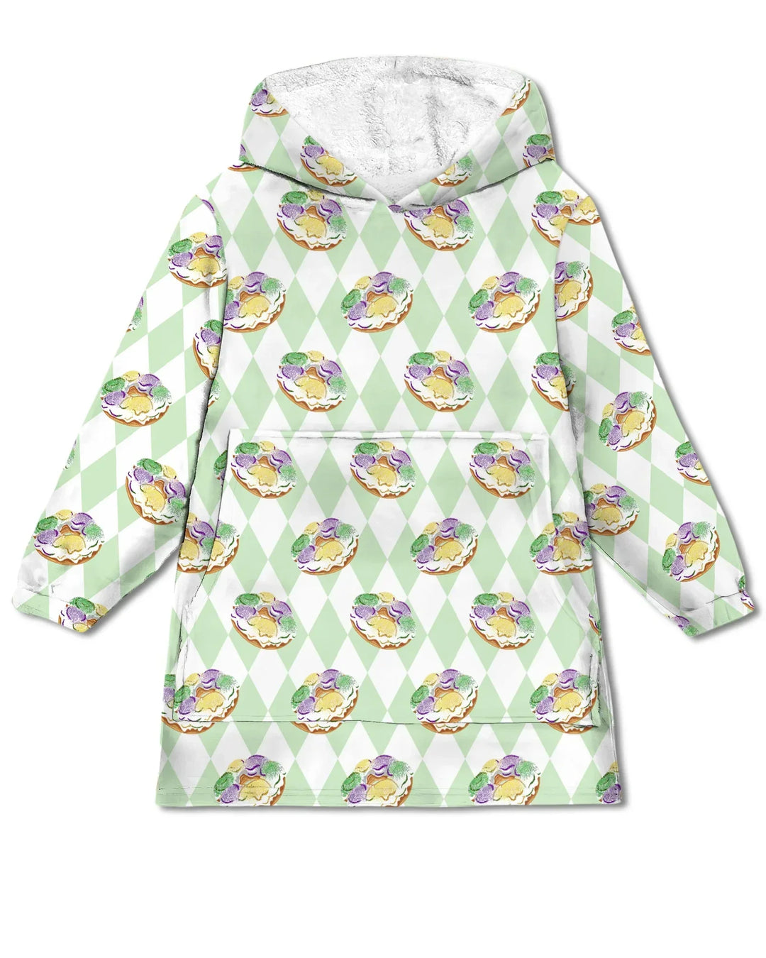 Mardi Gras Donut Tragbarer Bambus-Decken-Hoodie