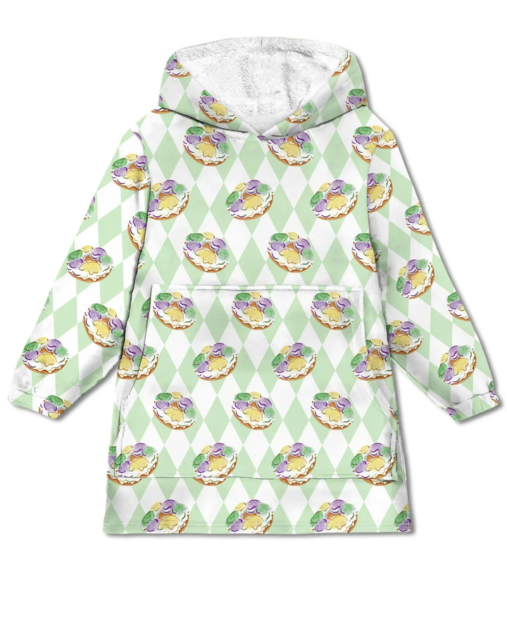 Mardi Gras Donut Tragbarer Bambus-Decken-Hoodie