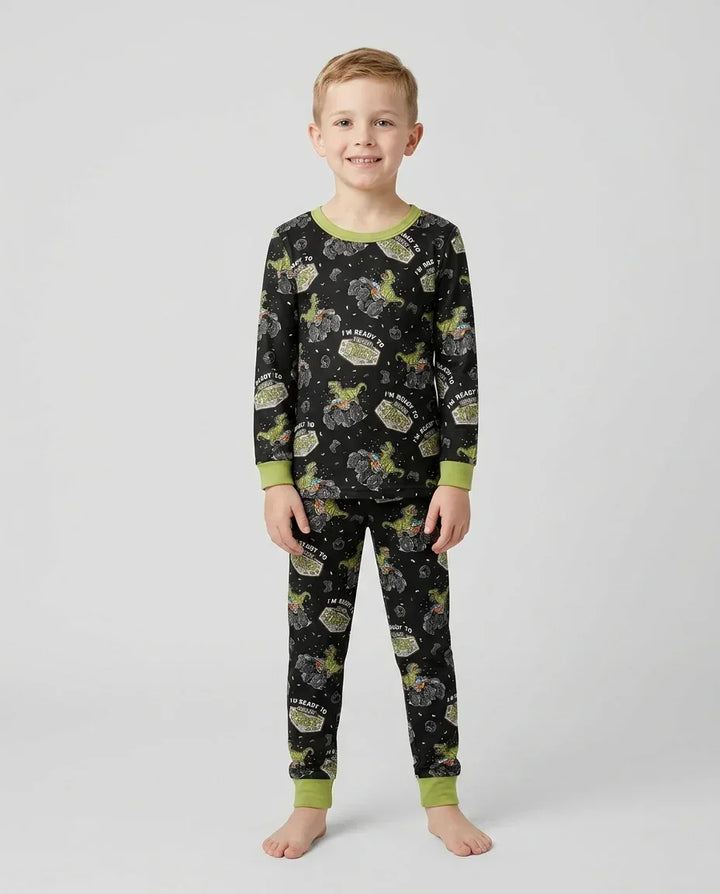 Zweiteiliges Langarm-Pyjama-Set mit Sommerfrüchten