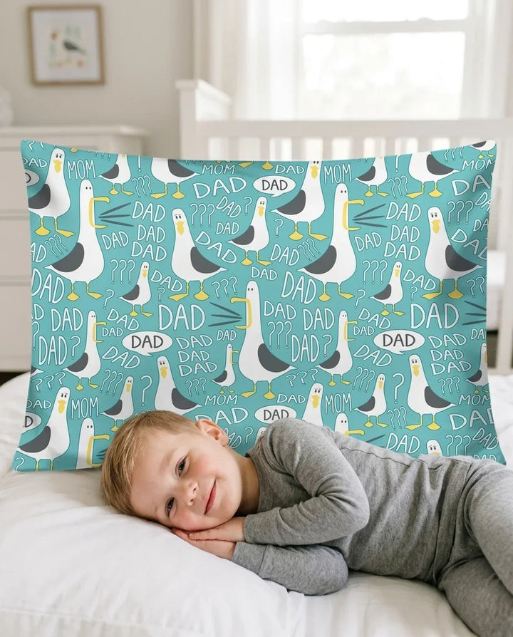 Funny Seagull DAD Bamboo Pillow Case