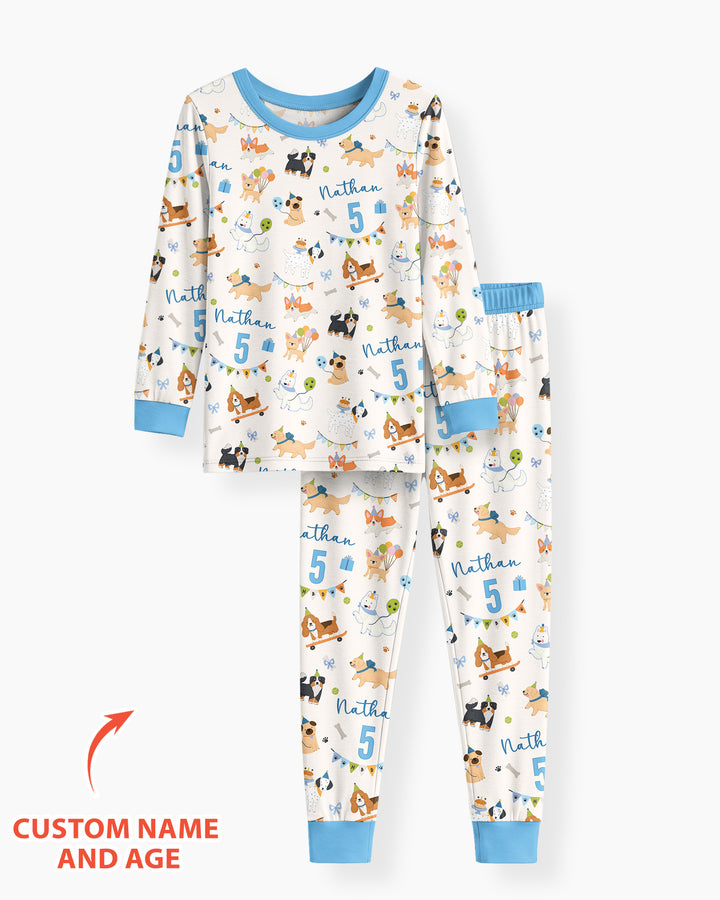 Zweiteiliges Langarm-Pyjama-Set mit Sommerfrüchten
