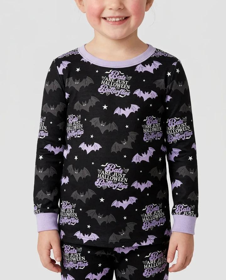 Halloween Butterflies Bamboo Two Piece Long Sleeve Pajama Set