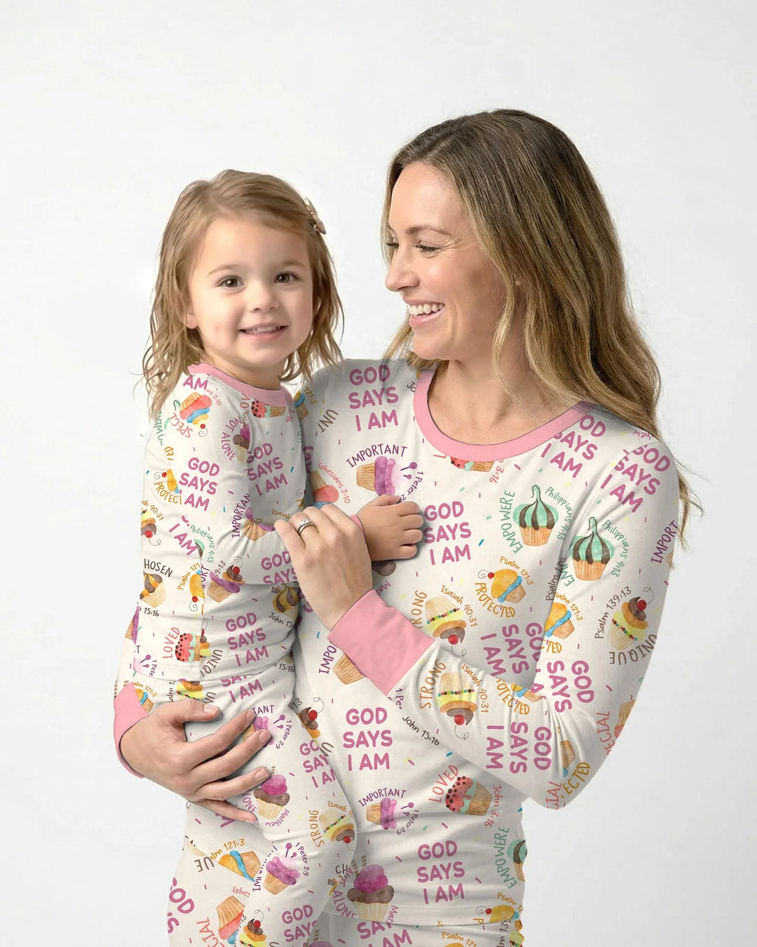 Niedliches Cupcake-Gott-sagt-ich-bin-Bambus-Damen-Pyjama-Set