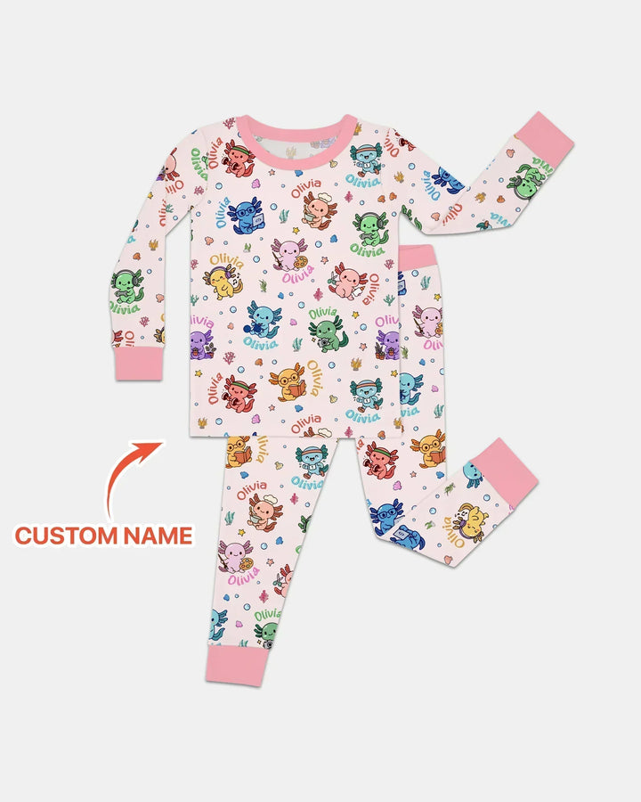 Zweiteiliges Langarm-Pyjama-Set mit Sommerfrüchten