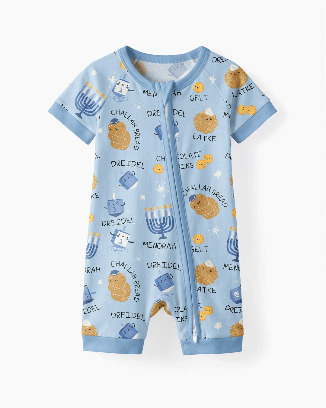 Family Hanukkah Matching Bamboo Shorty Zippy