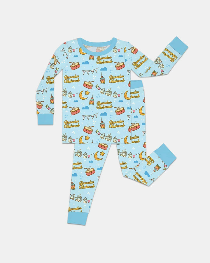 Ramadan Mubarak Bamboo Two Piece Long Sleeve Pajama Set