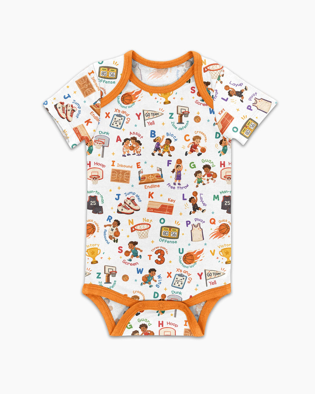 Basketball Alphabet Bamboo Bodysuit