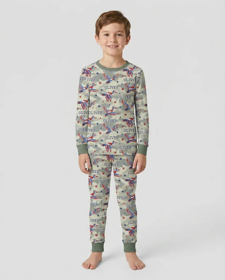 Zweiteiliges Langarm-Pyjama-Set mit Sommerfrüchten