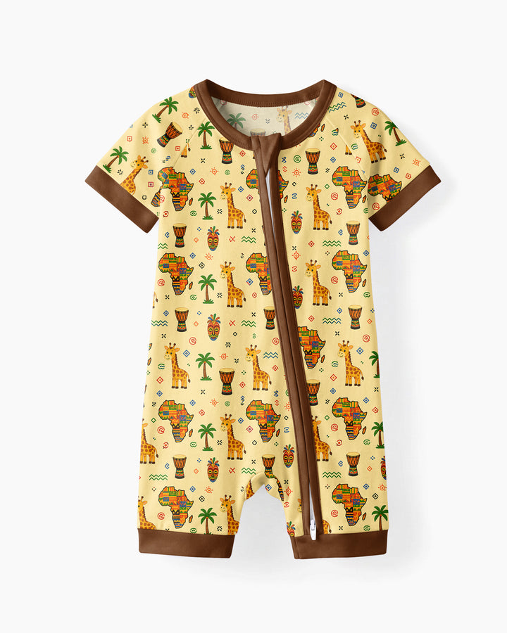 African Culture Bamboo Shorty Zippy