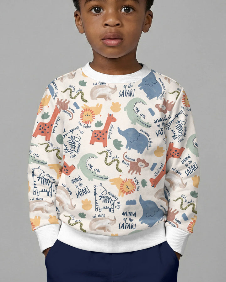 Lustige afrikanische Tiere Bambus Rundhals-Sweatshirt