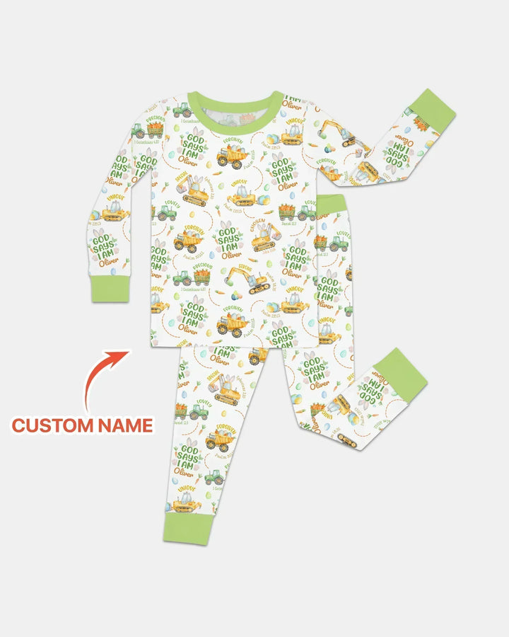 Zweiteiliges Langarm-Pyjama-Set mit Sommerfrüchten