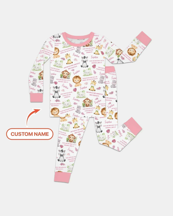 Zweiteiliges Langarm-Pyjama-Set mit Sommerfrüchten