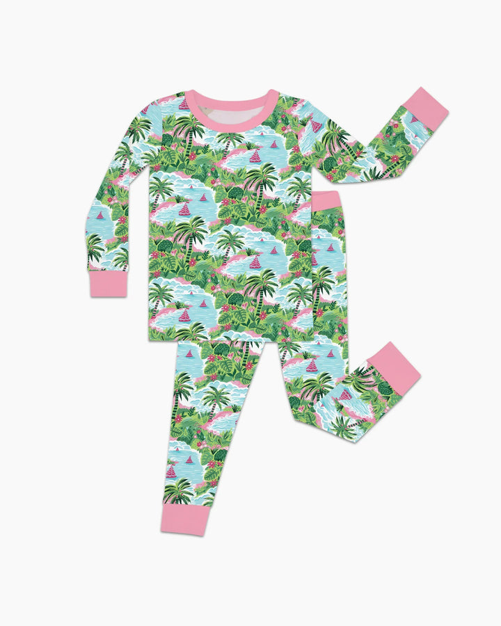 Zweiteiliges Langarm-Pyjama-Set mit Sommerfrüchten