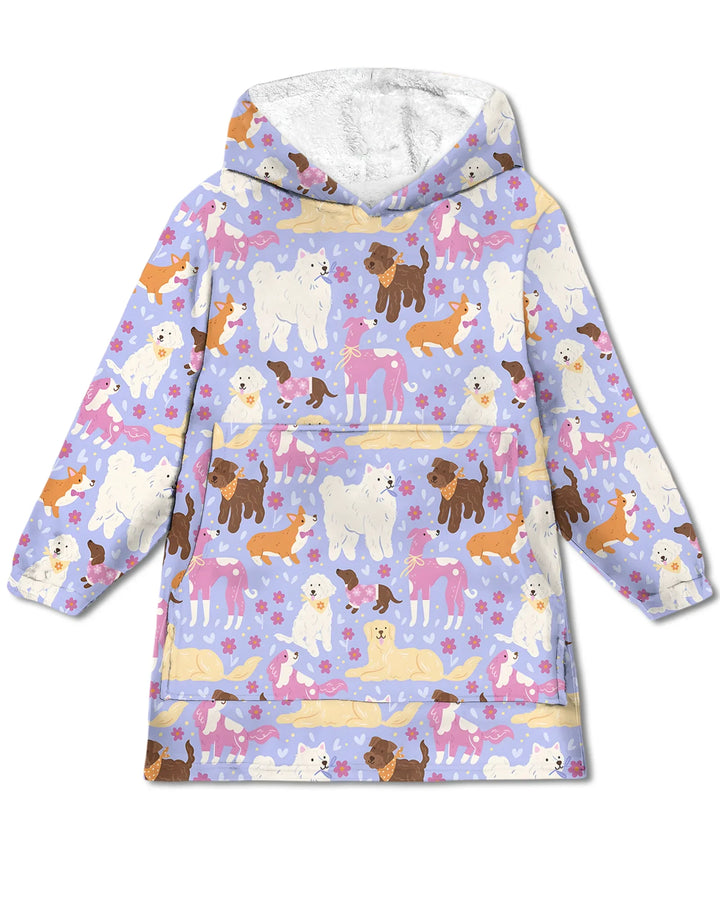 Floral Pawty Wearable Bamboo Blanket Hoodie