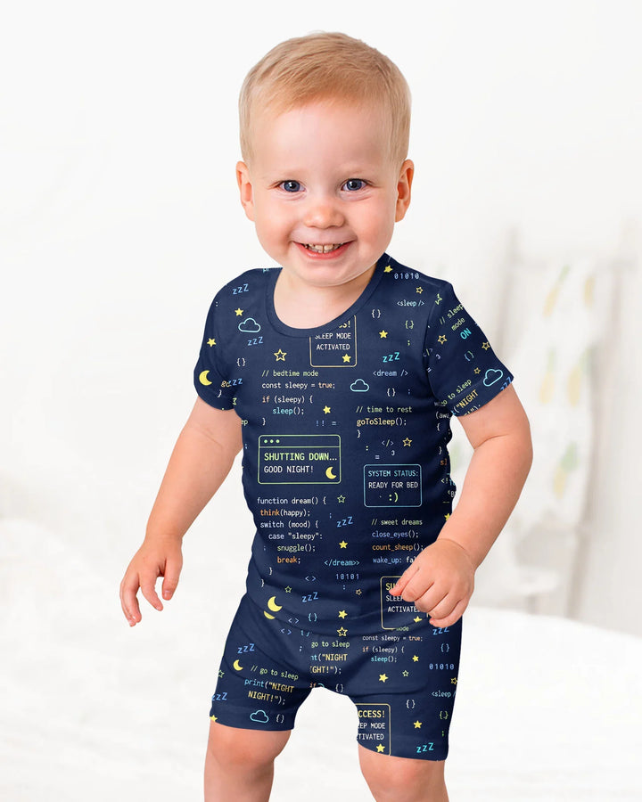 Template Zweiteiliges Pyjama-Set mit kurzen Ärmeln und Shorts