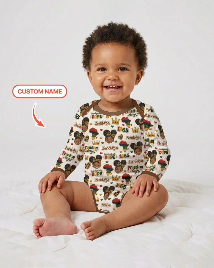 Custom Name Juneteenth Unapologetically Dope Bamboo Bodysuit