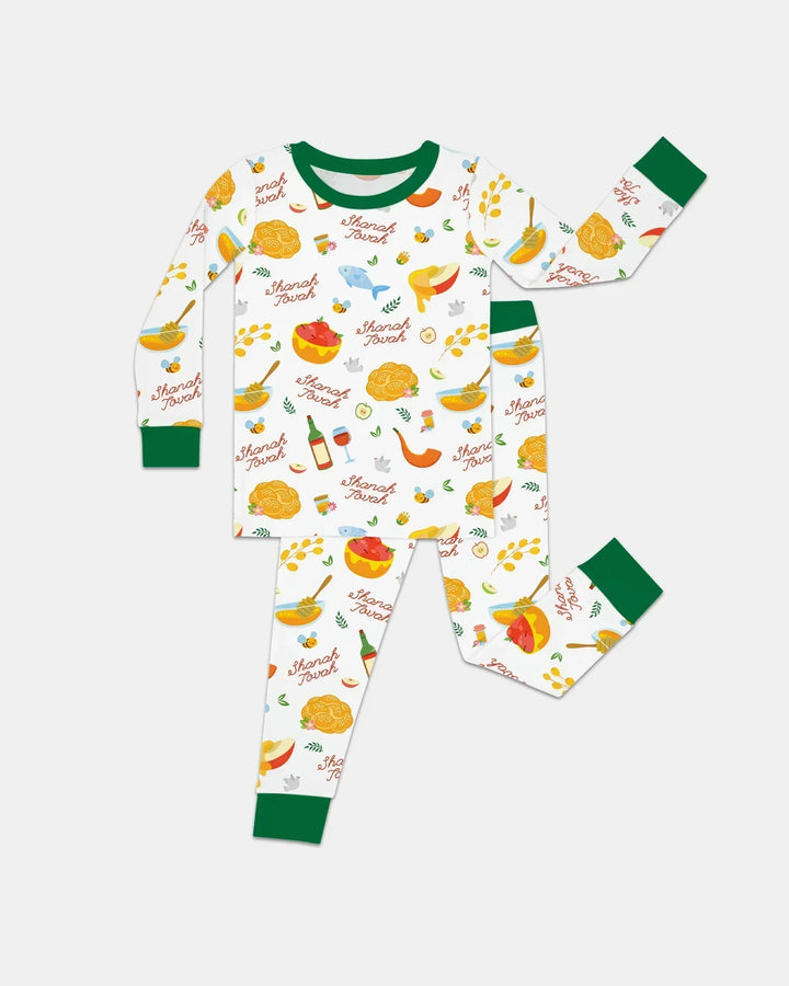 Zweiteiliges Langarm-Pyjama-Set mit Sommerfrüchten