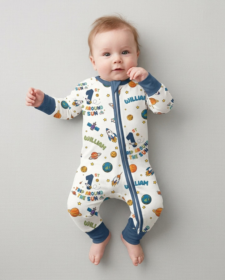 Birthday Trip Around The Sun Custom Name & Age Bamboo Convertible Zippy