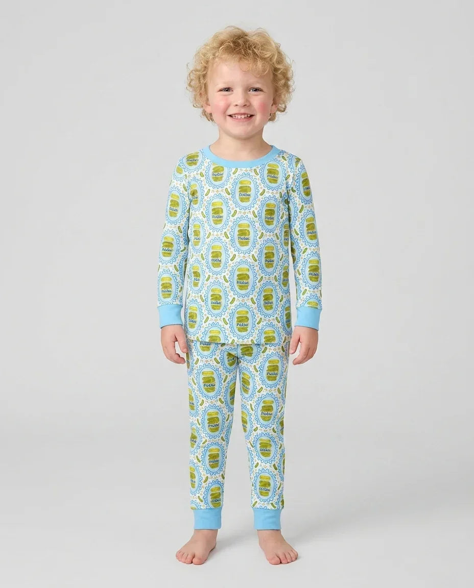 Zweiteiliges Langarm-Pyjama-Set mit Sommerfrüchten