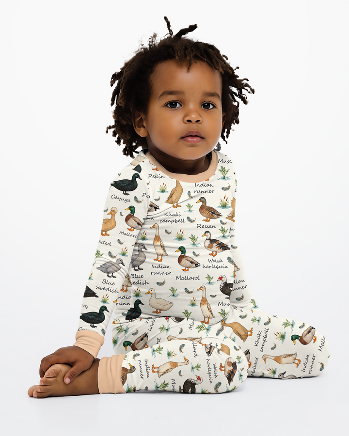 Farm Duck Species Bamboo Two Piece Long Sleeve Pajama Set