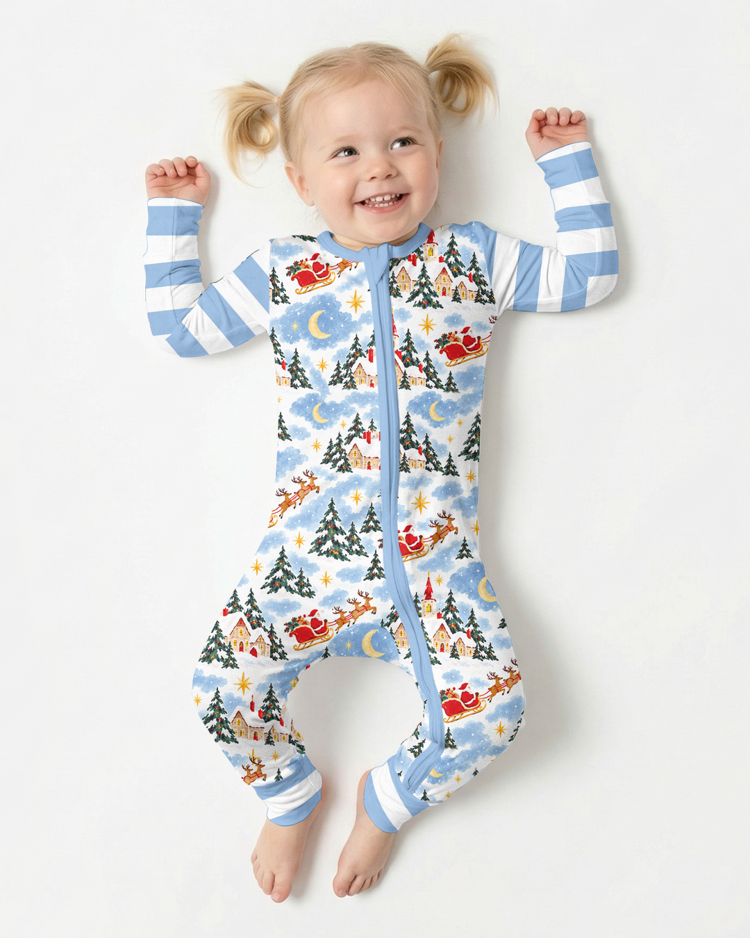 Whimsical Santa's Winter Village Bamboo Convertible Zippy