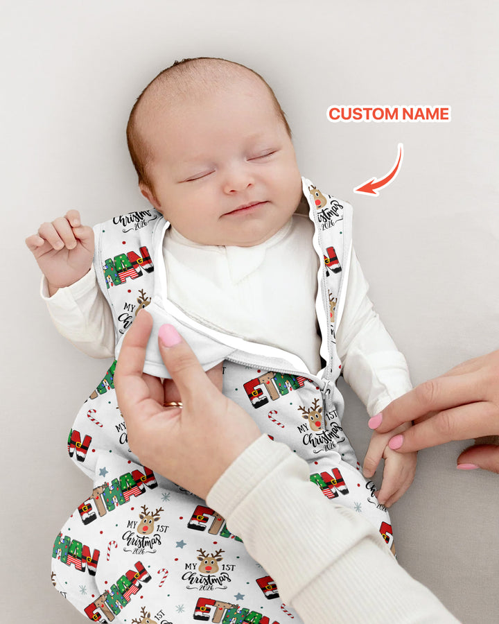 Custom Name "My First Christmas 2025" - Bamboo Sleep Bag (G)