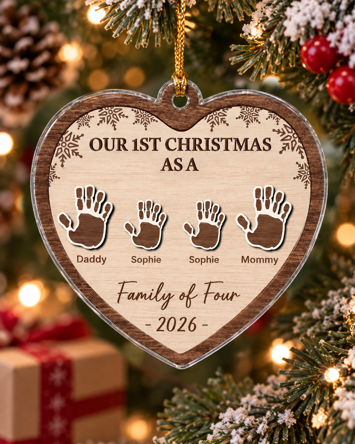 Our 1st Christmas Family Personalized 1-Side Photo Acrylic Ornament