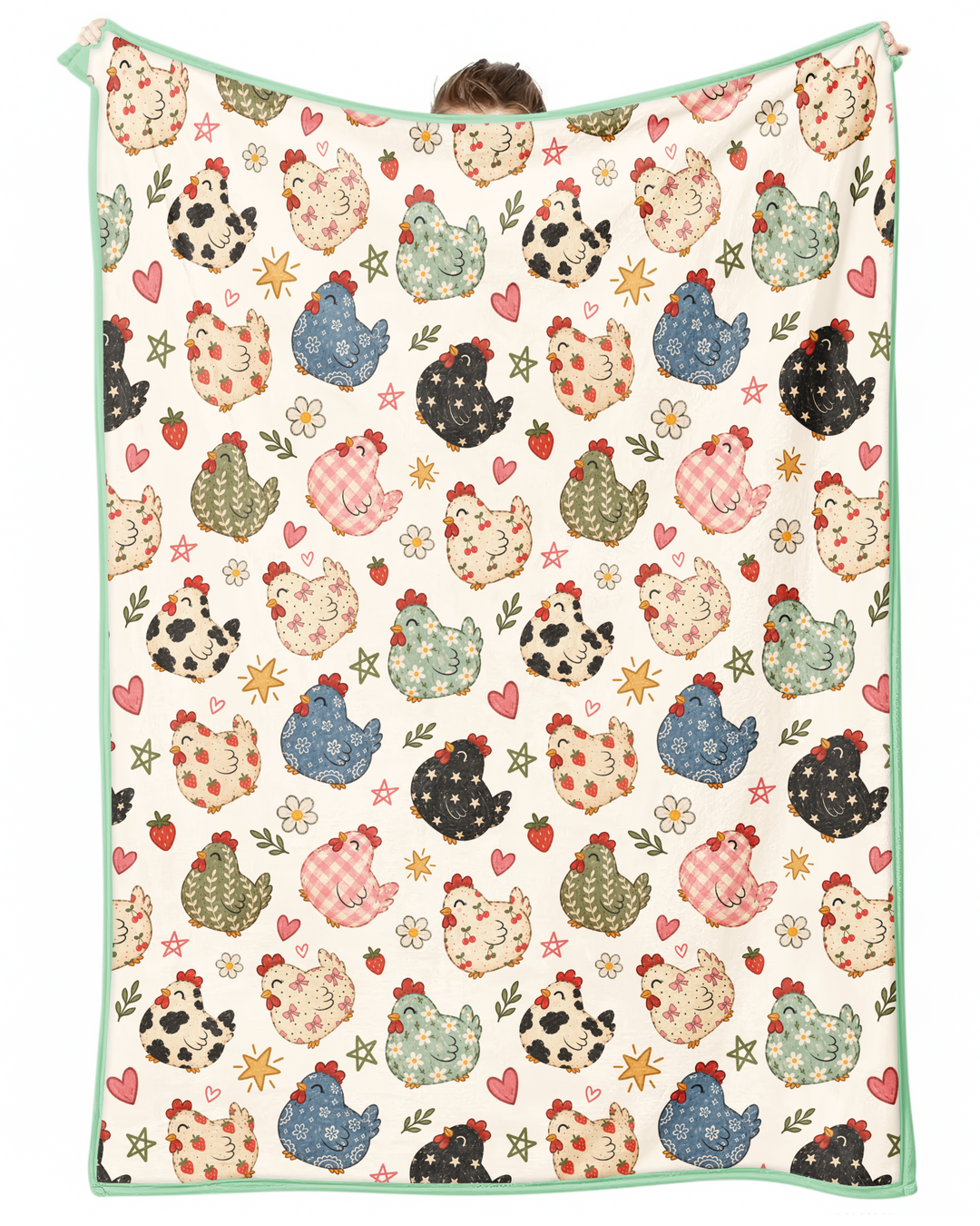 Playful Farm Chicken Bamboo Blanket
