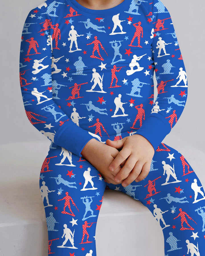 Zweiteiliges Langarm-Pyjama-Set mit Sommerfrüchten