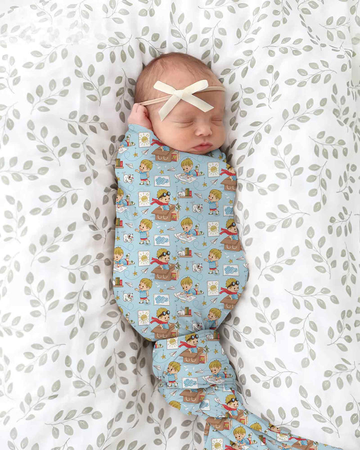Tiny Explorer Tales swaddle blanket