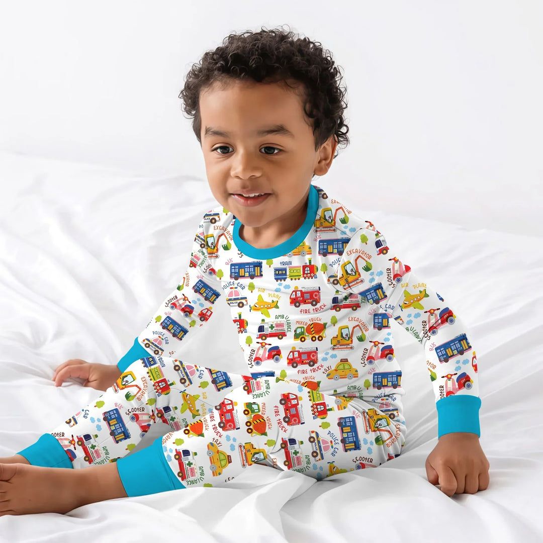 Zweiteiliges Langarm-Pyjama-Set mit Sommerfrüchten