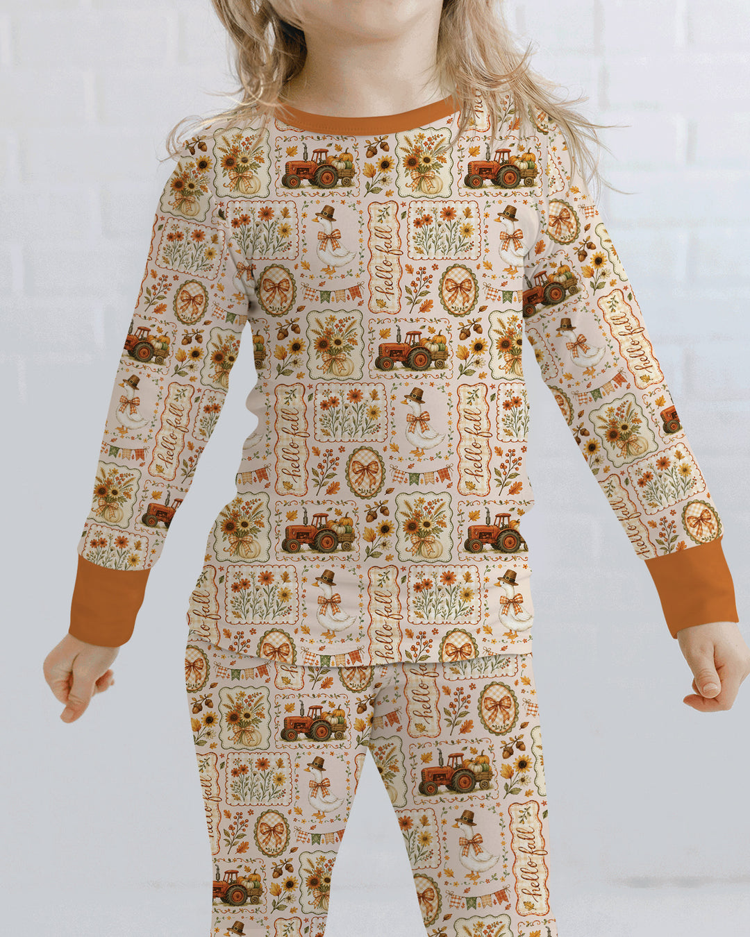 Zweiteiliges Langarm-Pyjama-Set mit Sommerfrüchten