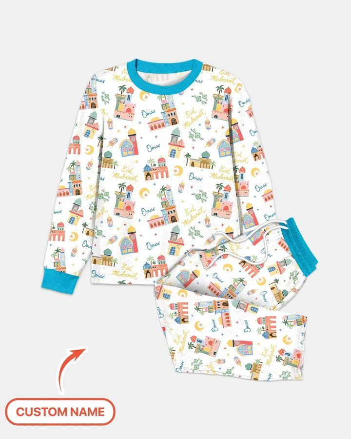 Eid Mubarak Custom Name Bamboo Men's Pajama Set