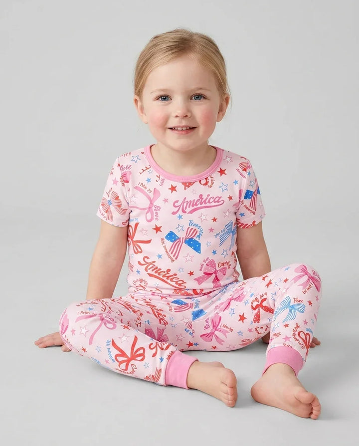 Zweiteiliges, kurzärmliges Pyjama-Set mit Marienkäfern