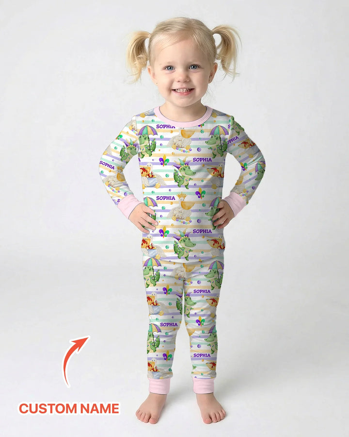 Zweiteiliges Langarm-Pyjama-Set mit Sommerfrüchten