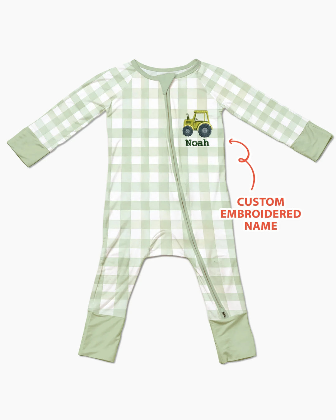 Personalized Embroidered Baby Boy Bamboo Convertible Zippy