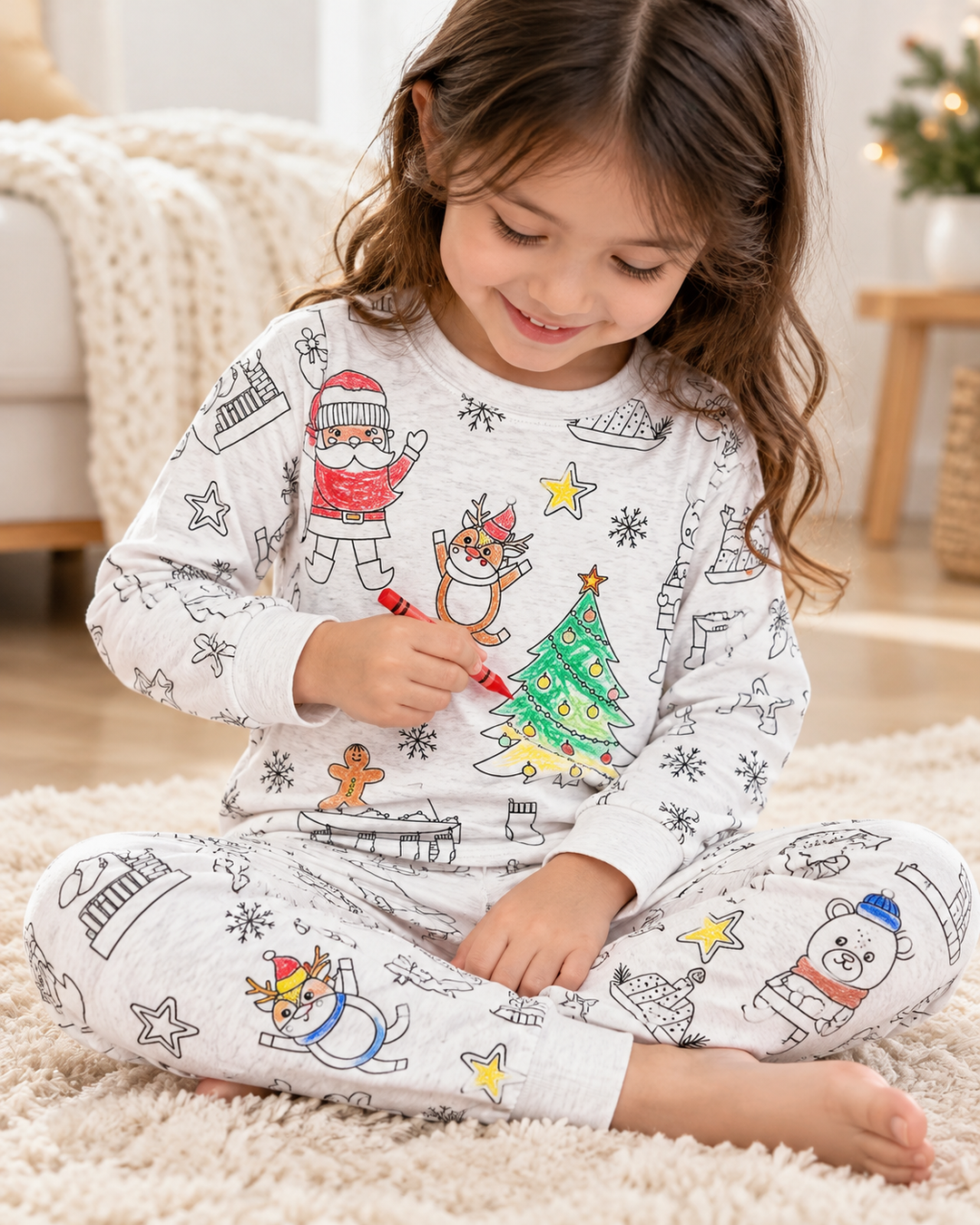 Christmas Colorable Bamboo Two Piece Pajama Set