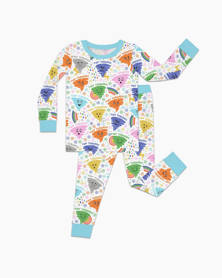 Zweiteiliges Langarm-Pyjama-Set mit Sommerfrüchten