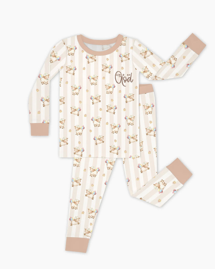 Zweiteiliges Langarm-Pyjama-Set mit Sommerfrüchten