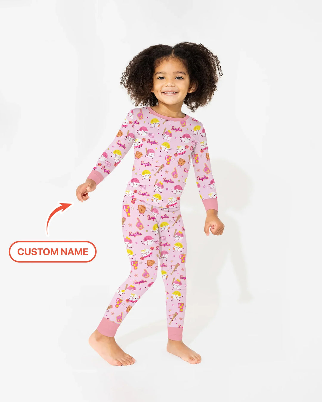 Baseball Mama and Mini Matching Bamboo Two Piece Long Sleeve Pajama Set