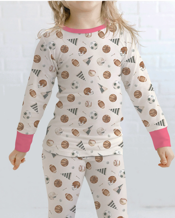 Zweiteiliges Langarm-Pyjama-Set mit Sommerfrüchten