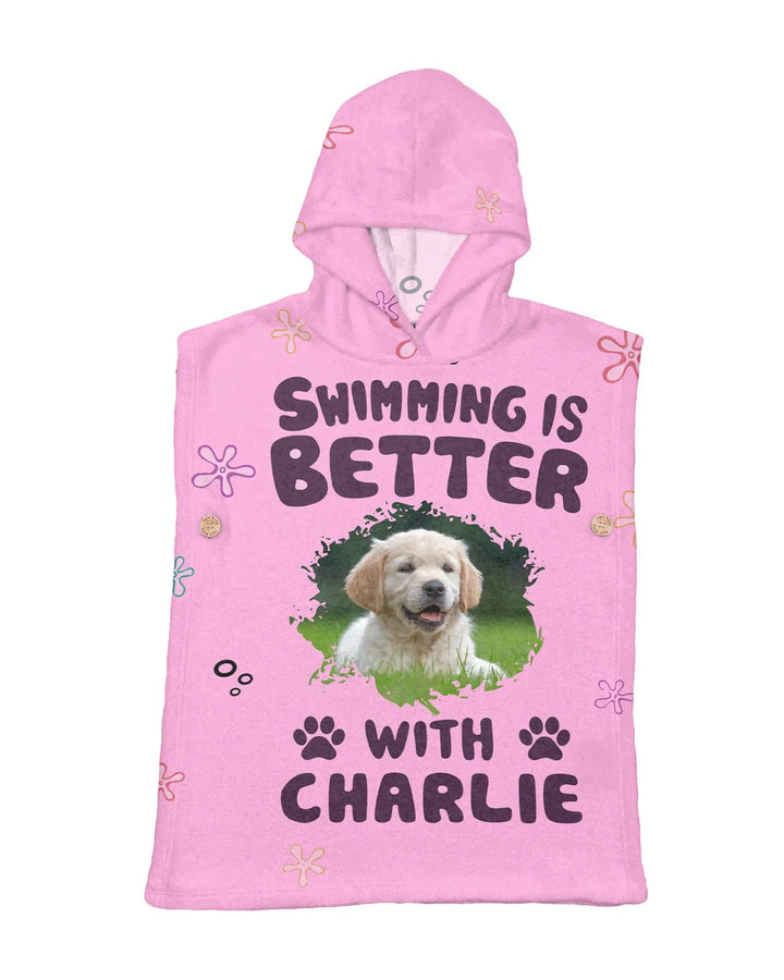 Better Life With My Dog Photo Bambus-Schwimmponcho