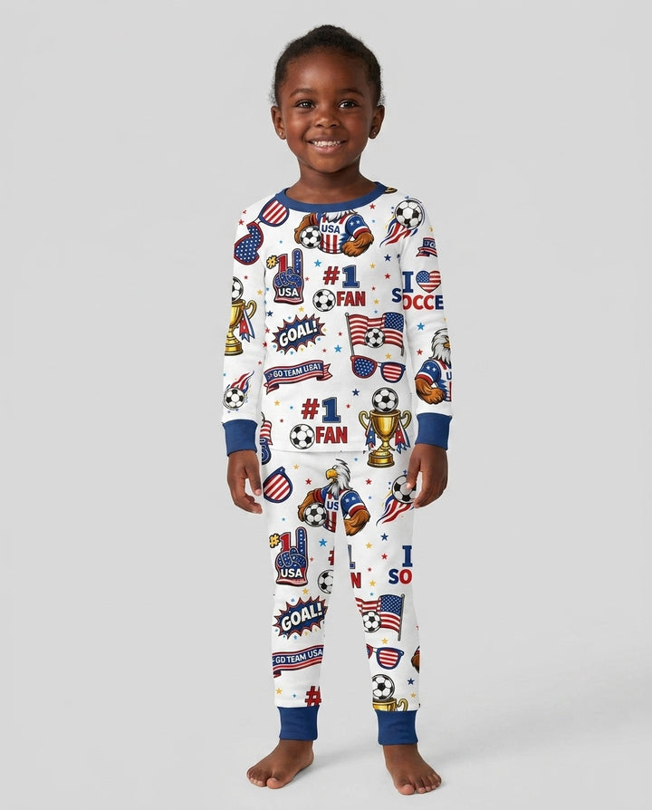 Zweiteiliges Langarm-Pyjama-Set mit Sommerfrüchten