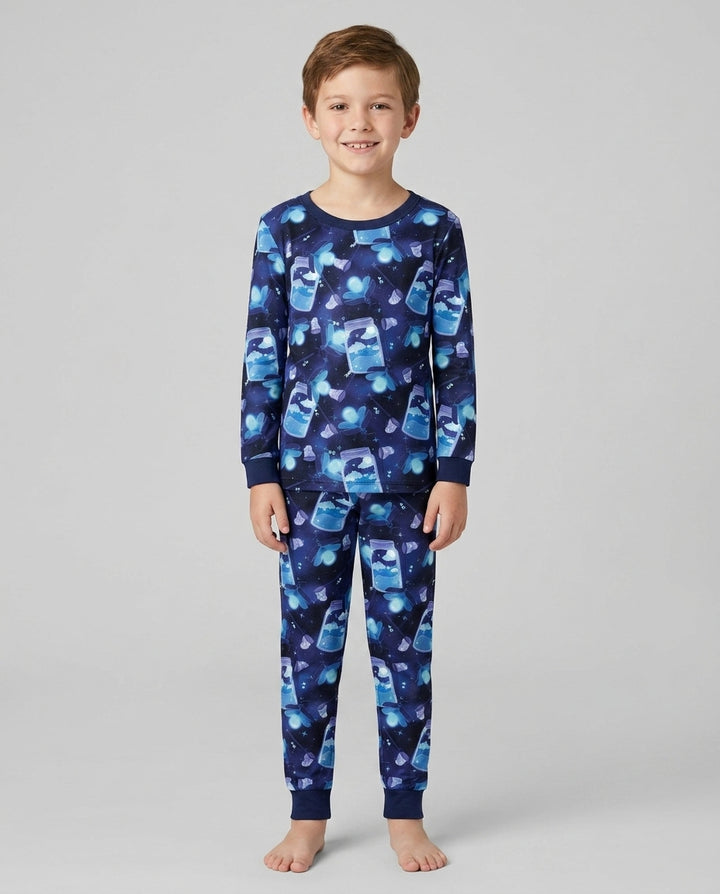 Starry Firefly Magic Family Matching Bamboo Two Piece Long Sleeve Pajama Set