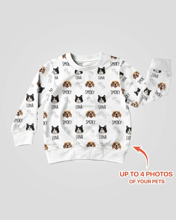 Personalisiertes Sweatshirt aus Bambus mit Namen und Haustierfotos