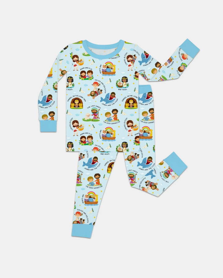 Zweiteiliges Langarm-Pyjama-Set mit Sommerfrüchten