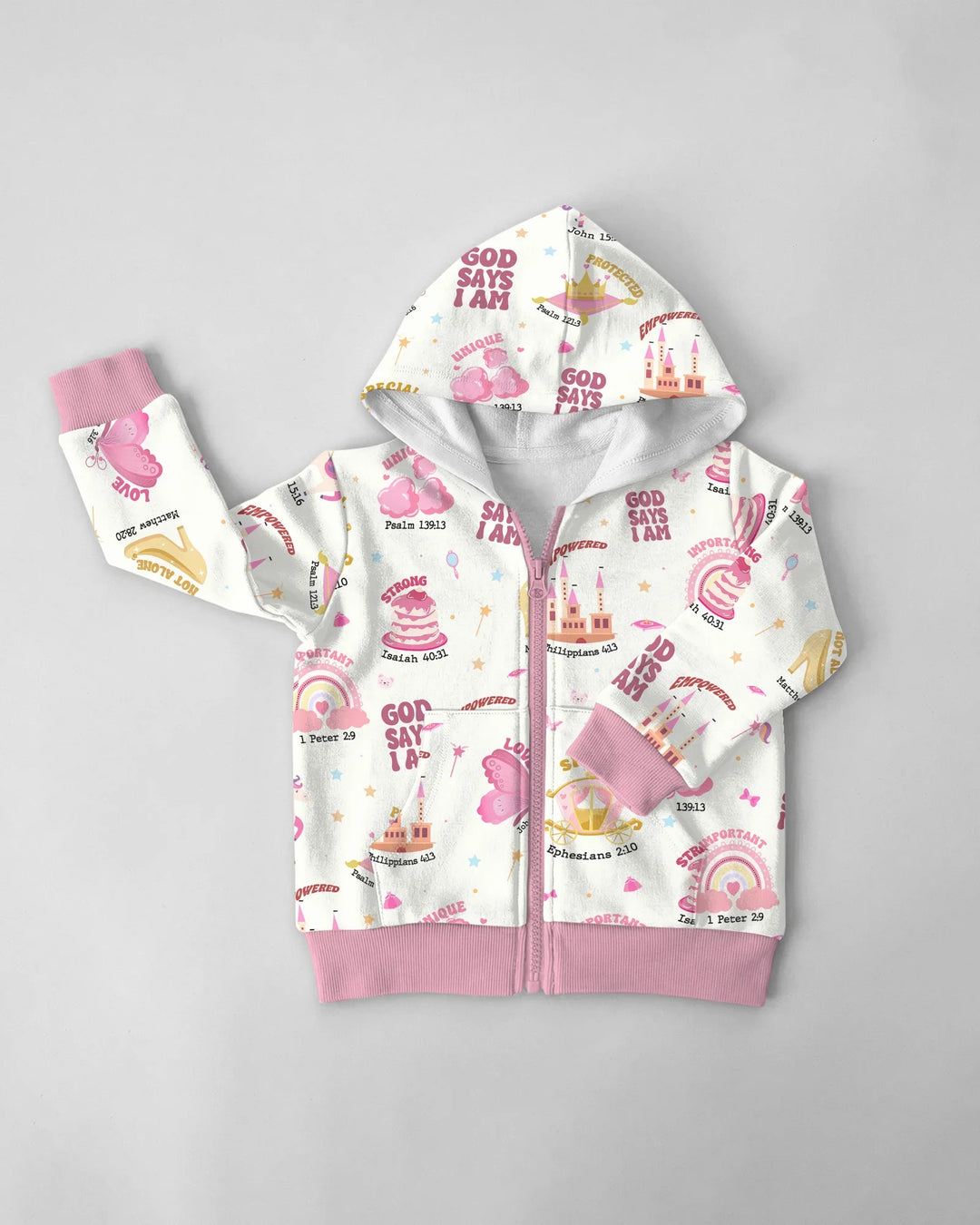 God Says I Am Girl Kapuzenpullover mit Reißverschluss aus Bambus