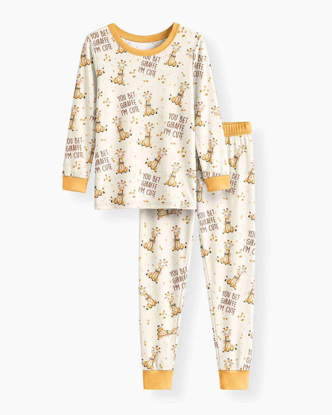 You Bet Giraffe I'm Cute Bamboo Two Piece Long Sleeve Pajama Set