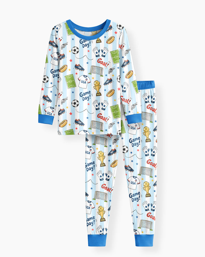 Zweiteiliges Langarm-Pyjama-Set mit Sommerfrüchten